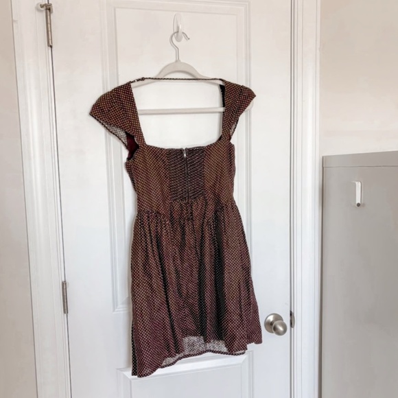 Reformation Oaklyn Cap Sleeve Linen Mini Dress Chocolate Chip - Picture 3 of 4